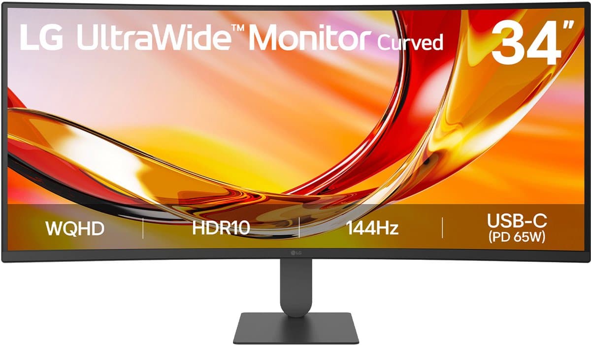 LG UltraWide 34U640B-B - WQHD VA Monitor - USB-C 65W - 1800R Cruved - 144hz - 34 inch — afbeelding 1