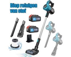 3-in-1 draadloze stofzuiger – 18V – Lichtgewicht – 2 oplaadbare lithium-ion accu's – Voor tapijt, huisdierharen en harde vloeren – Stofzuiger staand & hand