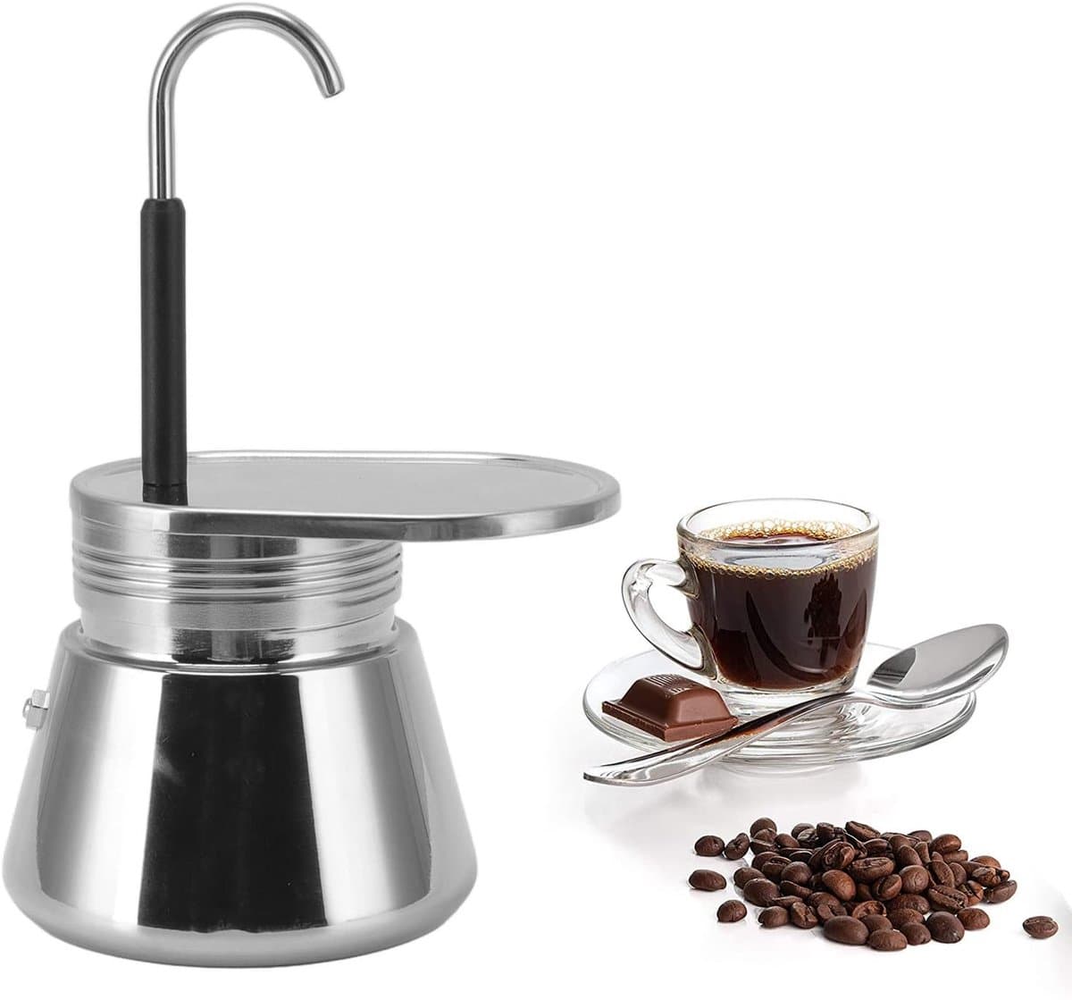 Dailygoods- Espresso Maker - Roestvrijstalen Moka Pot - Draagbaar Koffiezetapparaat - Lichtgewicht - Grote Capaciteit - Compact Ontwerp — afbeelding 1
