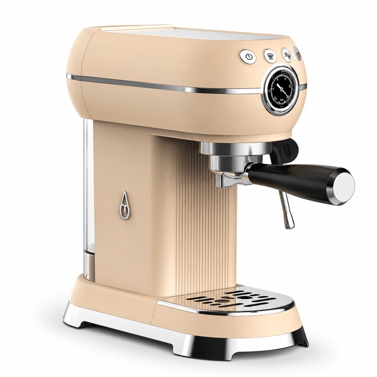 Motivai Espressomachine met Melkopschuimer - 1350W - Pistonmachine met Manometer - 800ml Waterreservoir - Cappuccino & Latte Maker - Matte Beige — afbeelding 1