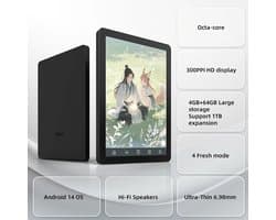 Cventrix E-reader 6 inch - E reader kobo - ereader - Ink eBook Reader B6 – OS Android 14 – 4GB RAM 64GB Opslag – Oogvriendelijk Scherm – Zwart