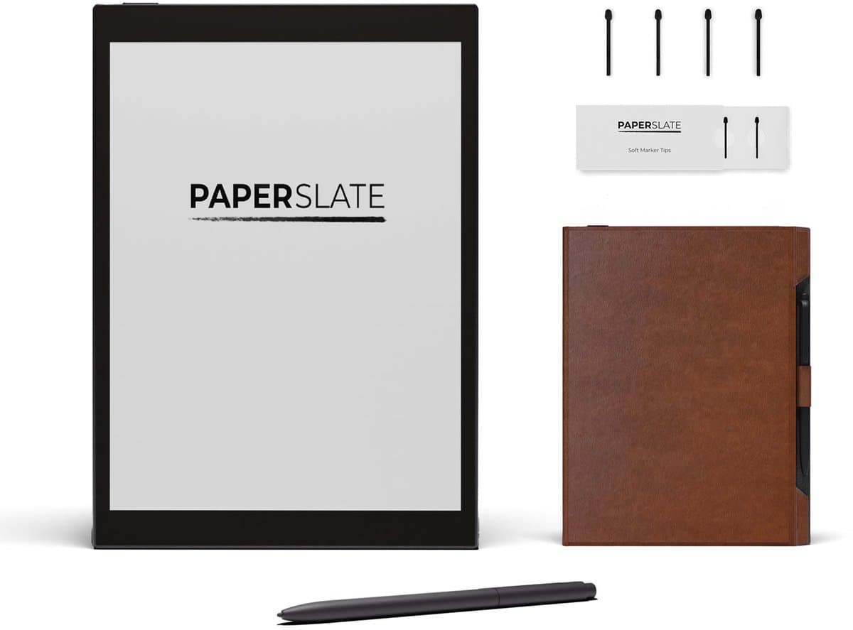 Digitaal notitieboek Paperslate Pack Pro + Bruine hoes + 4 Markeerpunten — afbeelding 1