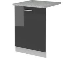 Vaatwasser Frontpaneel - Vaatwasfront Deurpaneel - Keuken Integratie - Hoogglans Antraciet - 60 cm breed - Antraciet