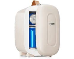 Mini Koelkast 5 L - Draagbare Koelbox voor 6 Blikjes met AC en DC Aansluiting - Compacte Stille Koelkast voor Slaapkamer, Auto, Kantoor en Skincare