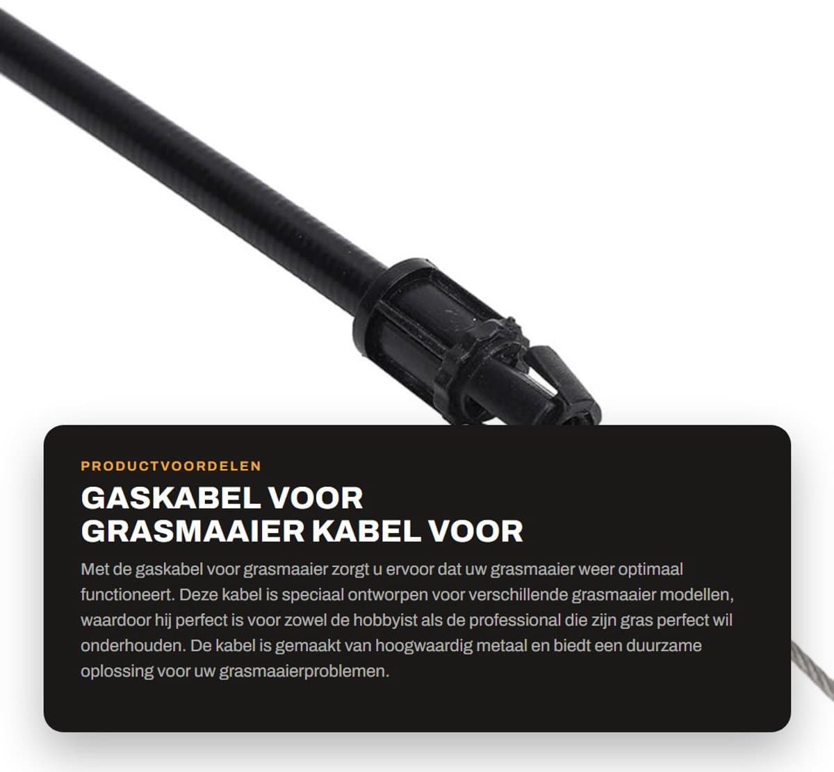 Dailygoods- Gaskabel Universeel - Kabelassemblage - Geschikt voor Grasmaaiers 71221/71227 - Metaal - OEM 99-6837/99-5826 - 1 Stuk - Grasmaaierkabel — afbeelding 1