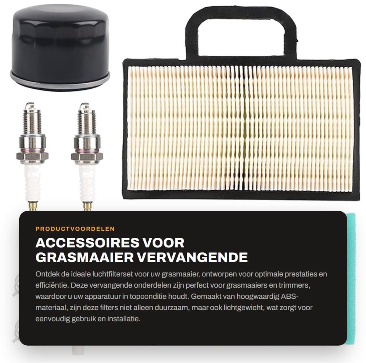 Dailygoods - Accessoires voor grasmaaier - Vervangende luchtfilterset - Duurzaam en sterk - Hoogwaardig ABS-materiaal - Verbeterde efficiëntie - Gesch... — afbeelding 1