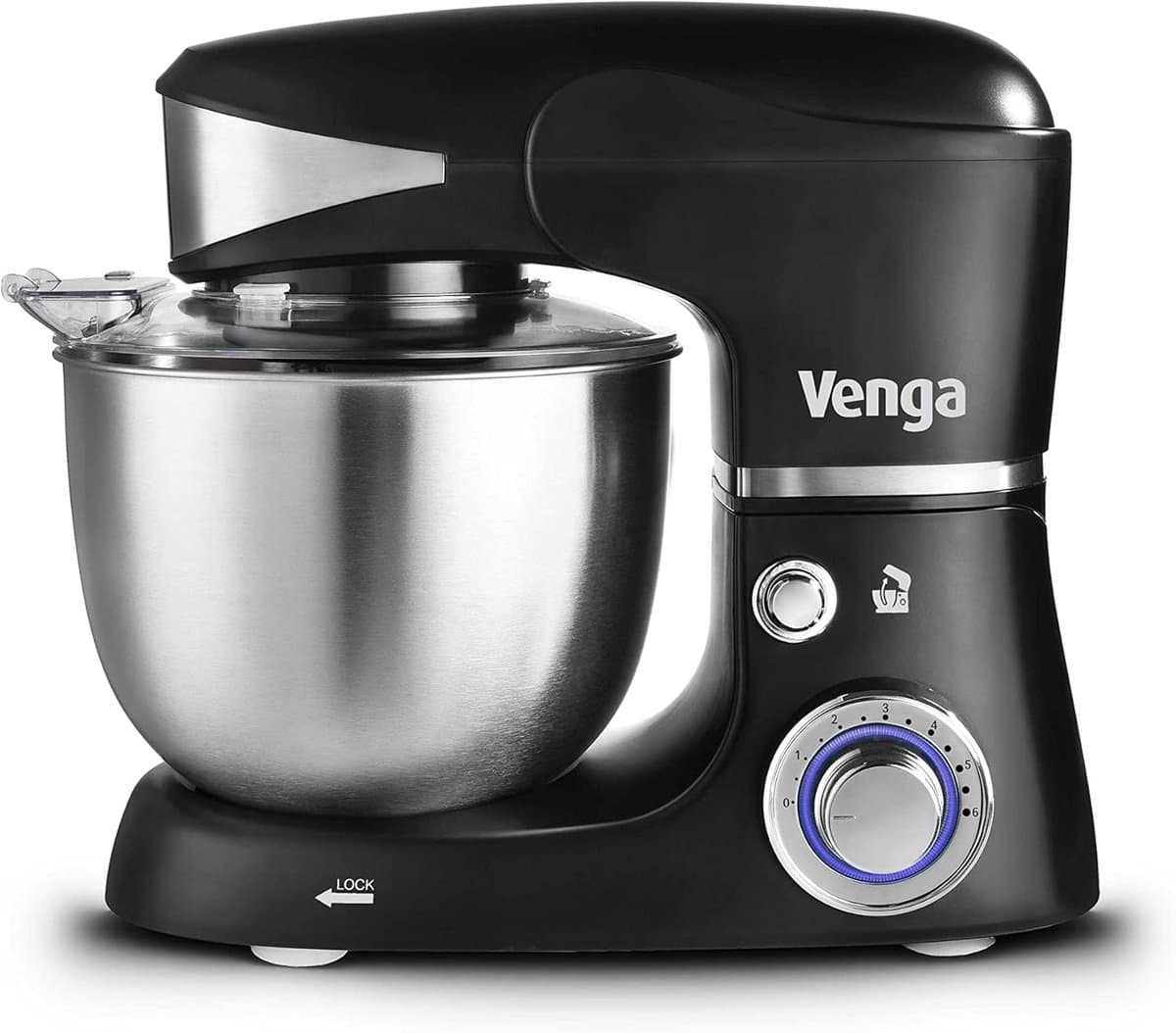 Standmixer Keukenmachine - Mixer Kom - Deeg Kneden Bakken - Planetaire Beweging - 5 Liter Kom - Zwart — afbeelding 1