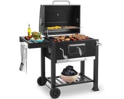 Houtskoolbarbecue – Houtskoolgrill – Buitenbarbecue – Barbecue Op Trolley – 578 Inch Grilloppervlak – Verstelbare Houtskoolplaat