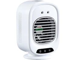 USB-C oplaadbare vernevelingsventilator, draagbare bureauventilator, 3 windsnelheden, 2 vernevelingsstanden, 150° verstelbare oscillatie, 280 ml watertank, stille mini-verdampingsventilator, geschikt voor slaapkamers,kamperen en buitenactiviteiten.