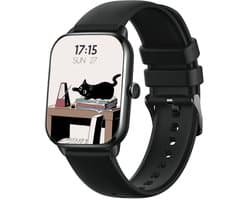 New Quint Smartwatch - Full HD Touchscreen 1.9" - Met Belfunctie - Smartwatch Dames & Heren- Luxueus-Nonchalant Design - iOS en Android - Stappenteller en Hartslagmeter - Lange Batterijduur - MineralBlack / Zwart - Nederlandstalig