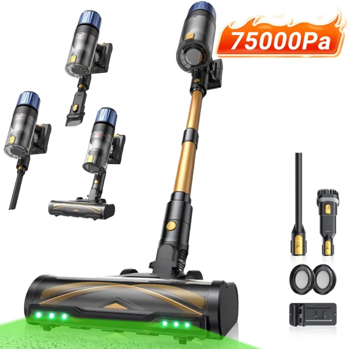 Proscenic P15 draadloze steelstofzuiger - 70 min gebruiksduur - 75 kPa zuigkracht - 650 W - Kan rechtop staan - Lichtgewicht - Greeneye™-technologie — afbeelding 1