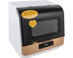 Compacte Vaatwasser - Kleine Vaatwasser - Ruimtebesparend Schoonmaken - Verschillende Wasprogramma's - 45 x 40 x 44.8 cm - Goud