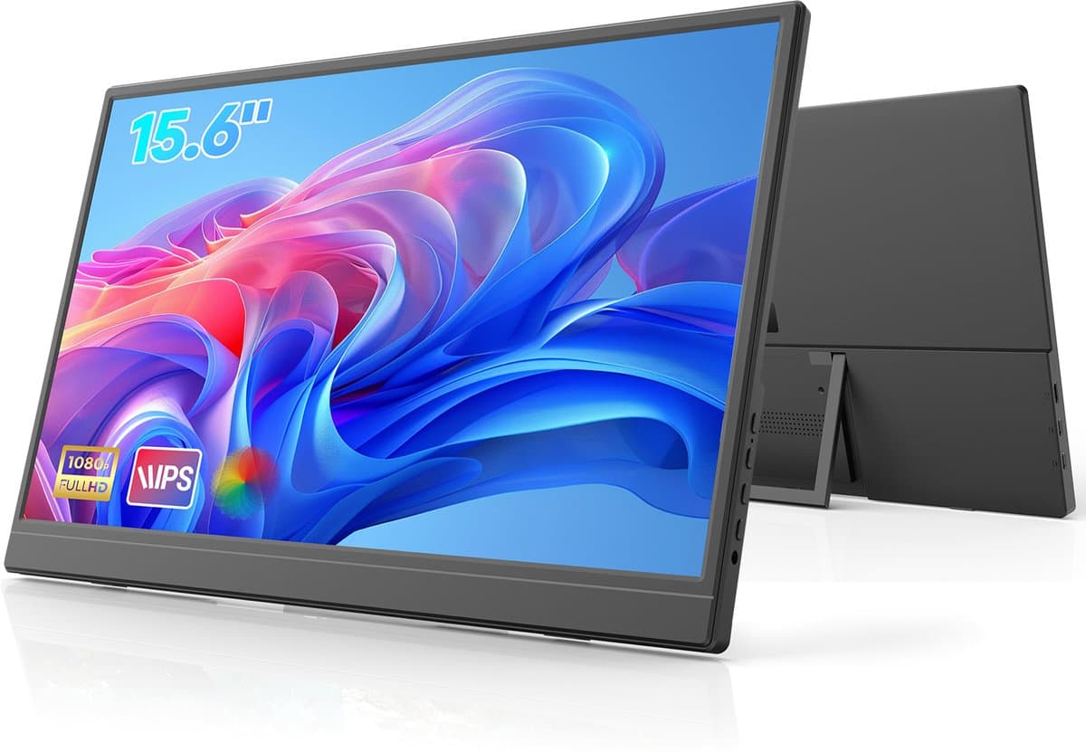 HDeye 15.6" Draagbare Monitor – 1080P IPS, Dual USB-C, Mini HDMI, 250cd/m², 60Hz, VESA – Voor Laptop, Telefoon, Gaming — afbeelding 1