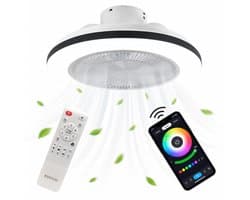 WERYOU® illuminAIR Plafondventilator - Plafonniere - Plafondventilator met Afstandsbediening - Plafondlamp - Plafond ventilator met Verlichting - Ventilator lamp - RGB Ledlamp