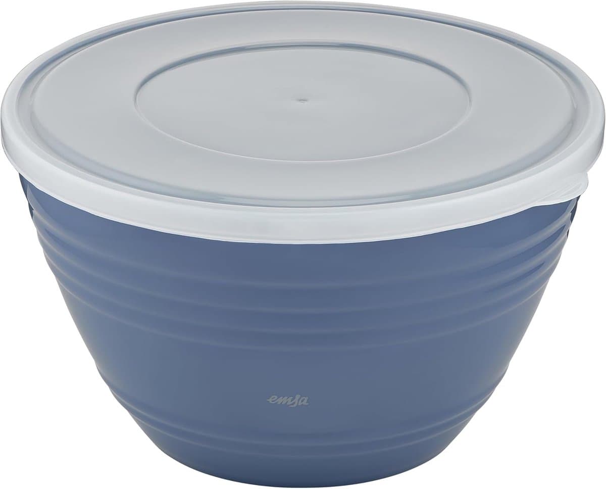 Kunststof Mengkom - Keuken Kom - Bakken en Mixen - Antislip Bodem Deksel - 415 Liter - Blauw — afbeelding 1