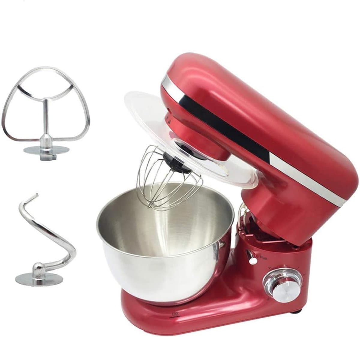 Elektrische Keukenmixer - Keukenrobot Garde - Bakken en Koken - 6 Snelheden 1500W - 4.0L Kom - Rood — afbeelding 1