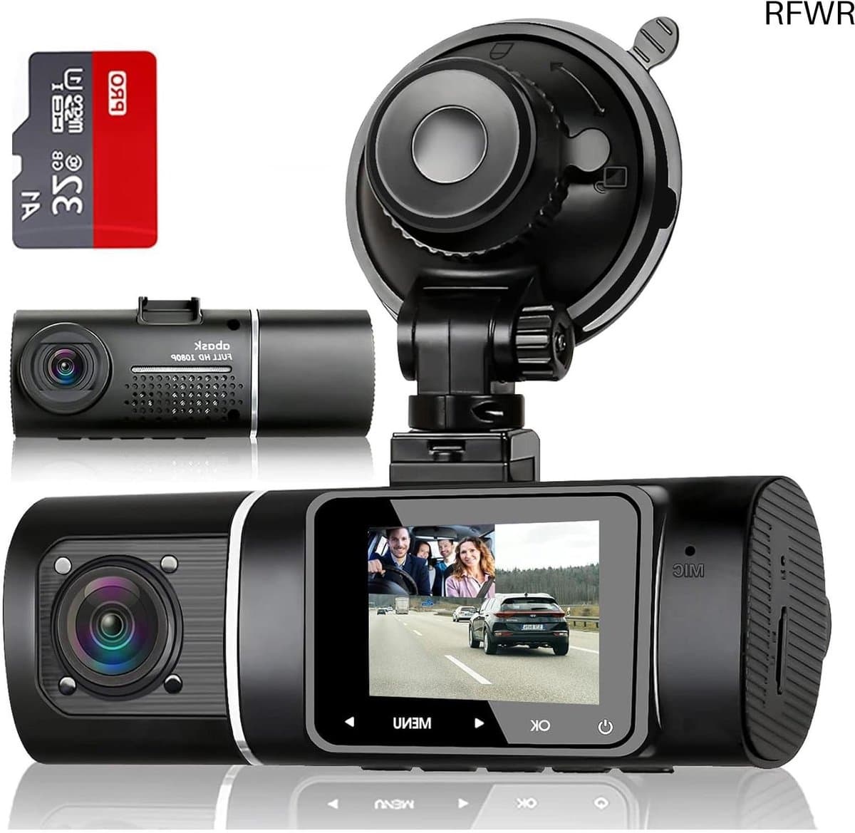 Auto Camera - Rijcamera - Veiligheid Onderweg - Voor en Achter - 32GB Inclusief - Zwart — afbeelding 1