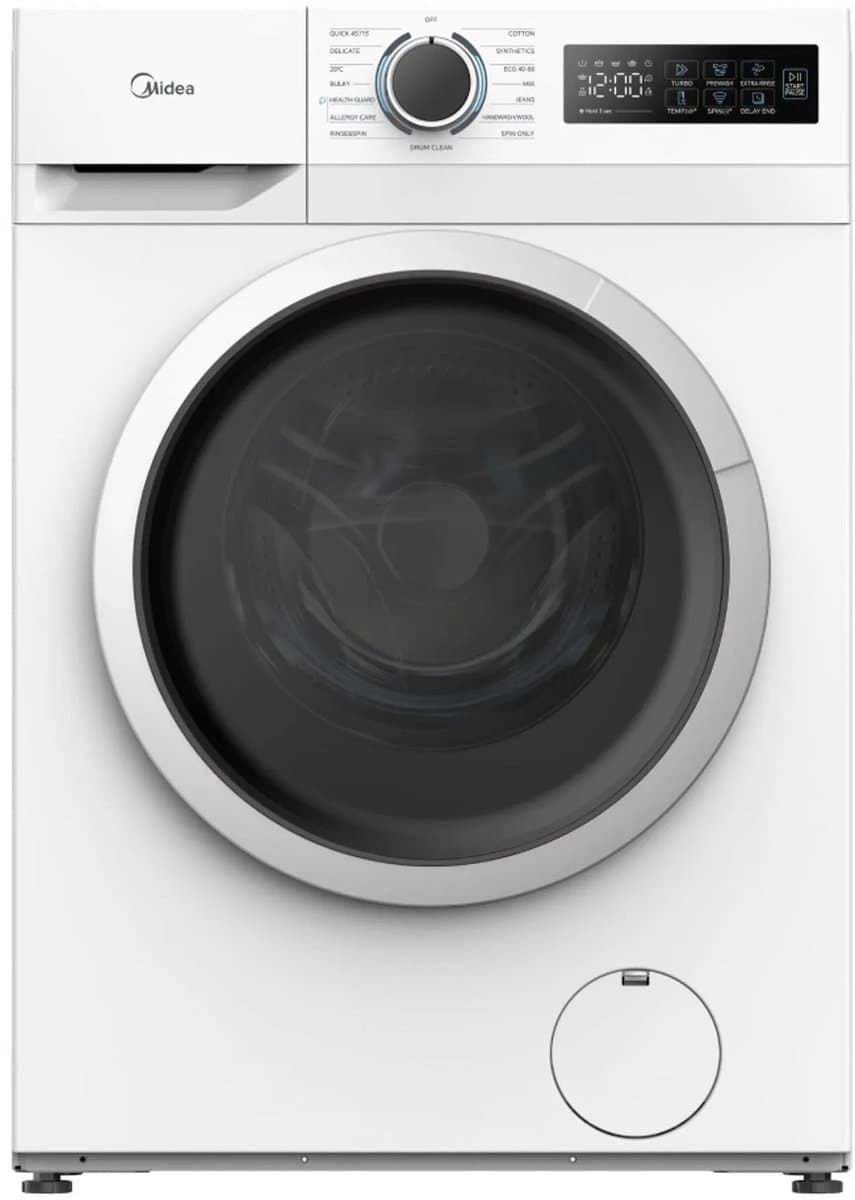 Midea MF110W70BA10/W-HR - Wasmachine - Voorlader - Wit - A label - 72 dB - 1400 rpm - 45 l Waterverbruik (per cyclus, programma eco 40-60) -Engels display — afbeelding 1