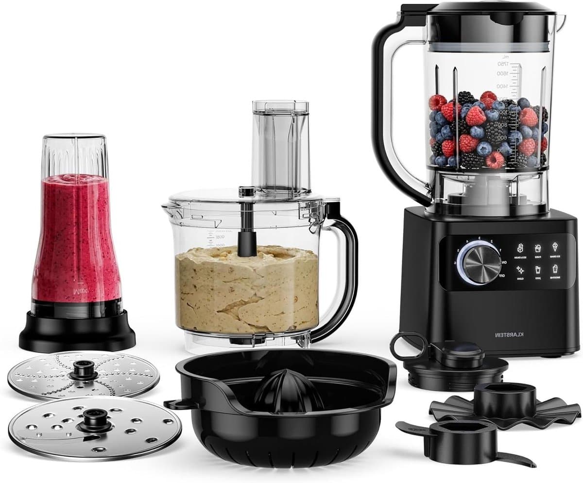 Keukenmachine met Mixer - Multifunctionele Keukenapparaat - Allround Keukenwerk - Krachtige 1200W Motor - 2L Kom - Zwart — afbeelding 1