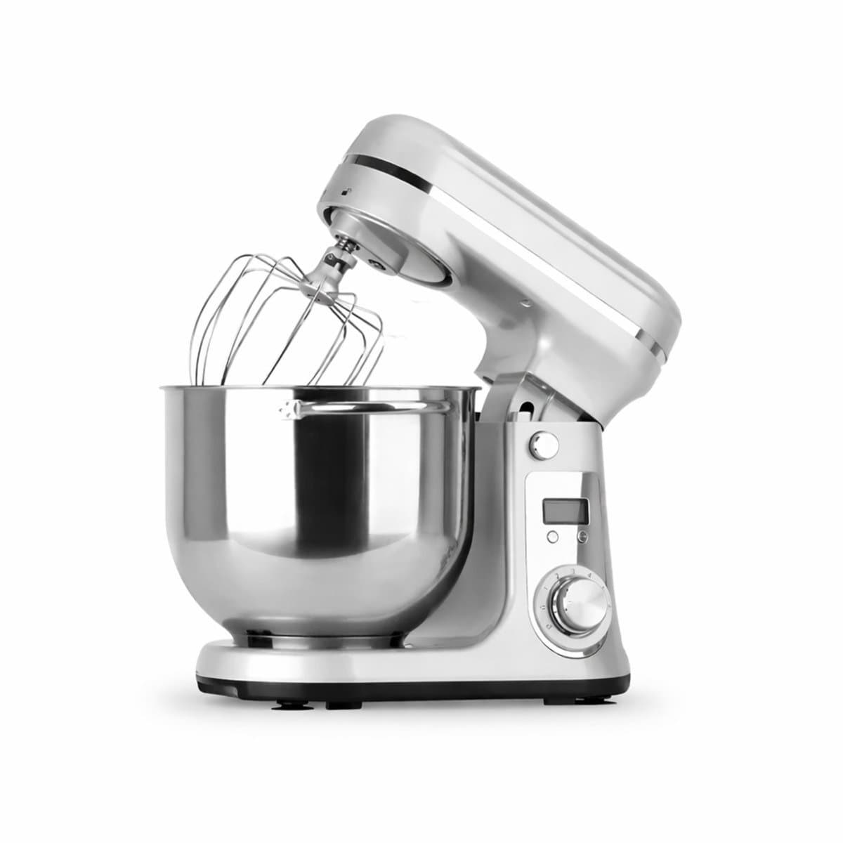 VIEMAE Deegmachine - Kneedmachine - Elektrische Deegmixer - Keukenmachine - RVS - 6L - 6 Versnellingen - Stille Motor - Zilver — afbeelding 1