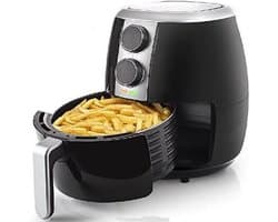 Heteluchtfriteuse XL - Airfryer - Gezond Frituren - Analoge Bediening - 35 Liter - Wit Grijs