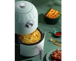 Air Fryer, Small Air Fryer, Airfryer with Less Oil, 800W Air Fryer Oven Pizza Cooker, Non-Stick Baking Basket, Overheat Protection, Timer+Temperature Control Airfry