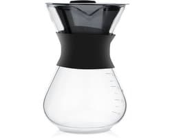 Dailygoods- Koffiezetapparaat Compact - Glazen Koffiepot - Roestvrijstalen Filter - Hittebestendig Borosilicaatglas - Duurzaam en Gebruiksvriendelijk