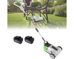 Accu grasmaaier - Grastrimmer draadloos - Gazon onderhouden - Automatische uitschakeling - 21 cm maaibreedte - Grijs