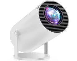 Mini Beamer HY300Pro - Projector met Netflix+YouTube+Disney+ - 4K-ondersteuning - 180° Draaibare - iOS/Android/Windows - WiFi 6 & Bluetooth 5.2 - Wit
