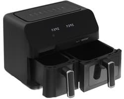 Dubbele Airfryer - Vetvrije Frituurpan - Gezond Koken - Twee Manden - 9 Liter - Zwart