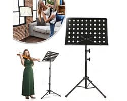 150cm Bladmuziekstandaard - Hoge Muziekstandaard Voor Bladmuziek Hoge Stabiliteit - Verstelbare Draagbare Muziekstandaard Voor Gitaar Viool Ukelele