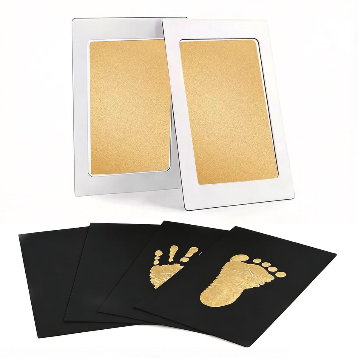 2 stuks Baby Handprint en Footprint Kit, Baby Handprint Inktpads met Clean-Touch, Inkless Print Kit Veilig Niet-giftig voor Baby Voeten en Handen, Pet Paw, Ritueel voor pasgeborenen, hand- en voetafdrukken van de baby, 6*9.5cm — afbeelding 1