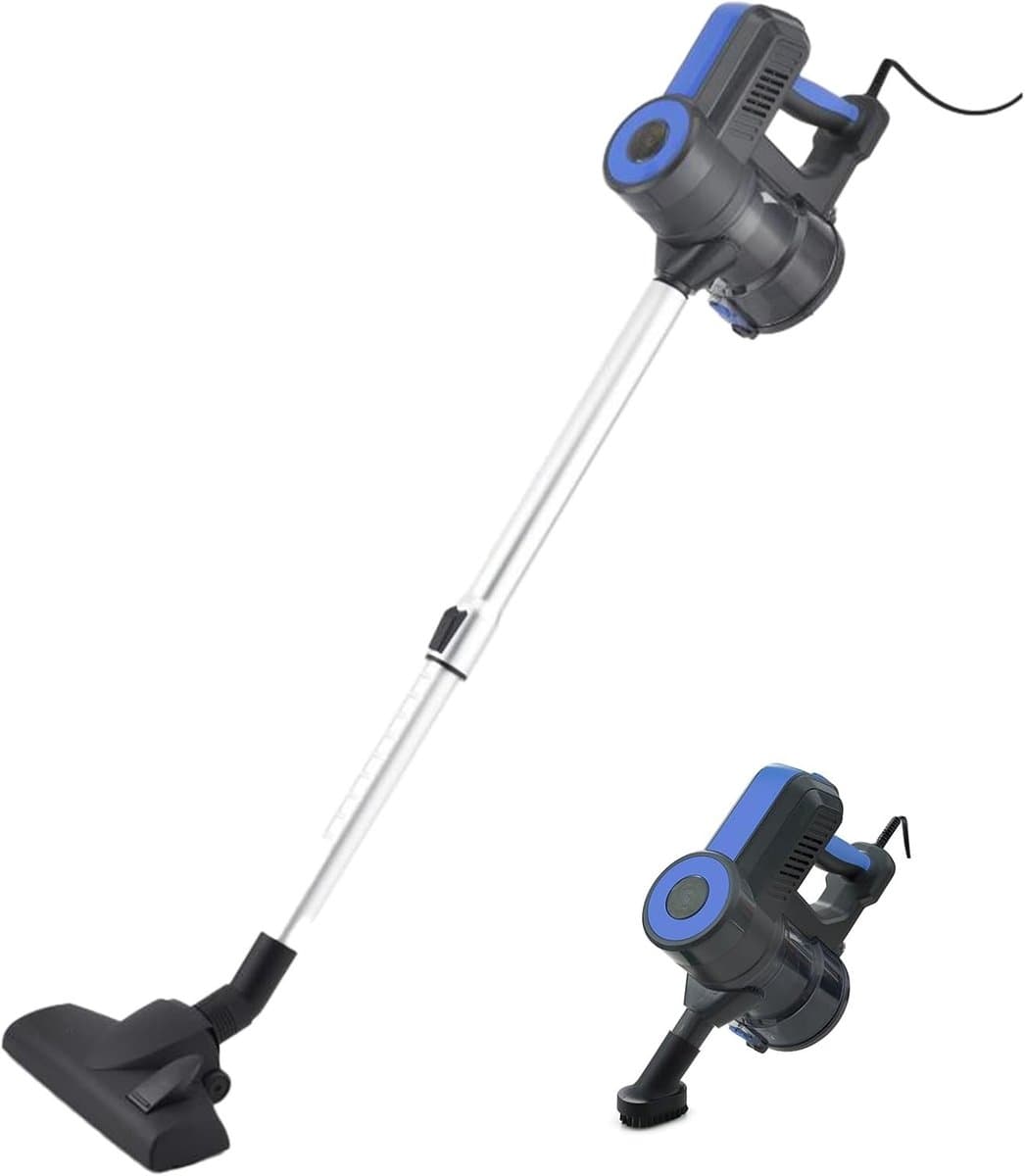 StayPowered 2-in-1 Bedrade Stofzuiger - Krachtige Zuigkracht - Cycloon HEPA-Filtersysteem - Lichtgewicht Aluminium Design - 5 m Kabellengte - Eenvoudige Bediening - Wasbaar Filter - Zwart - Levering Sneller dan Aangegeven! — afbeelding 1