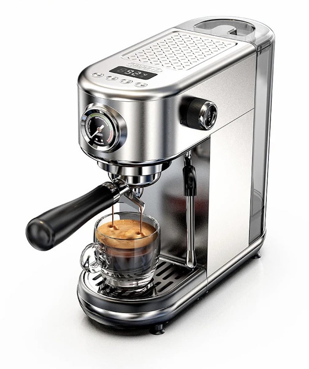 Espressomachine - Koffiezetapparaat - Koffiemachine - Koffieapparaat - Semi Automatisch - Chroom - 10 Bar - Temperatuur Instelbaar — afbeelding 1