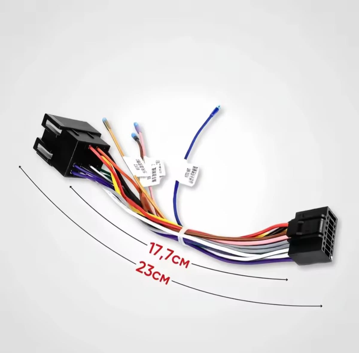 Isokabel voor Carplay android autoradio | Iso connector | Navigatie stekker aansluitkabel | Universeel radio adapter aansluiting | 16 pin adaptor | Carplay navigatie kabelset | Peugeot, fiat, volkswagen, seat, scoda, hyundai, kia, ford, opel, enz. — afbeelding 1