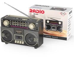 Vintage Radio - Multifunctionele Draagbare Retro Radio - USB-opladen - Met TF-kaartspeler En AUX, AM/FM/SW-banden - Geschikt Voor Ouderen En Familiebijeenkomsten