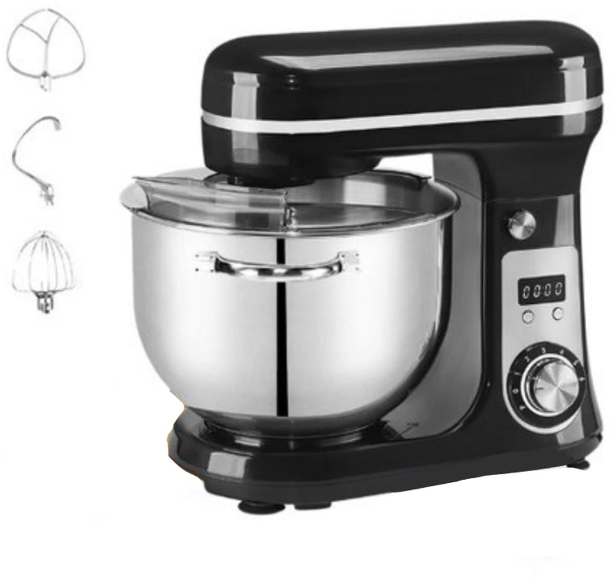 Stemily Keukenmachine - Deegmachine - Keukenmixer - 1200W - RVS Mengkom (6L) - Keukenrobot - Garde, Deeghaak en Menghaak — afbeelding 1