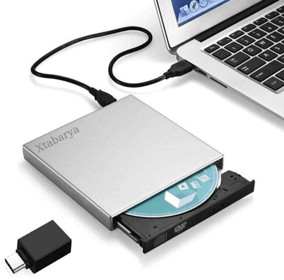 CD-ROM Speler Externe Dvd Usb 2.0 DVD-ROM Drivecd Rw Optische Drive Recorder Draagbare Voor Macbook Laptop Computer Pc Windows 7/8 — afbeelding 1