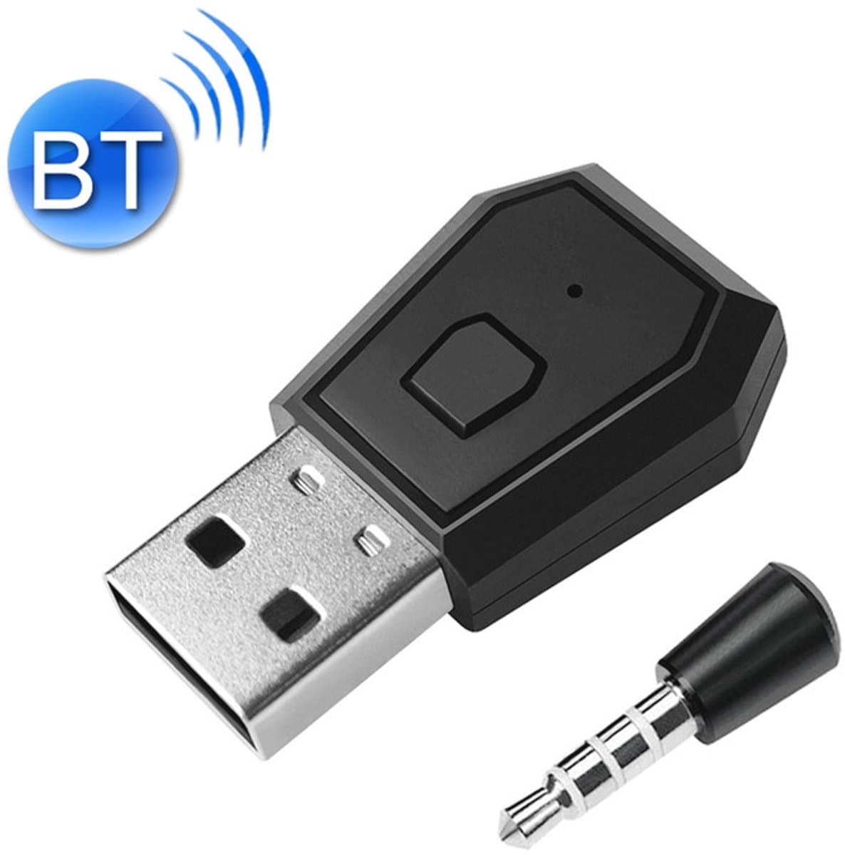 USB 4.0 Bluetooth Adapter - Zender & Ontvanger voor o.a. PS4, PS5, Switch, PC - met 3.5mm jack AUX - Draadloze Audio via USB - zwart — afbeelding 1