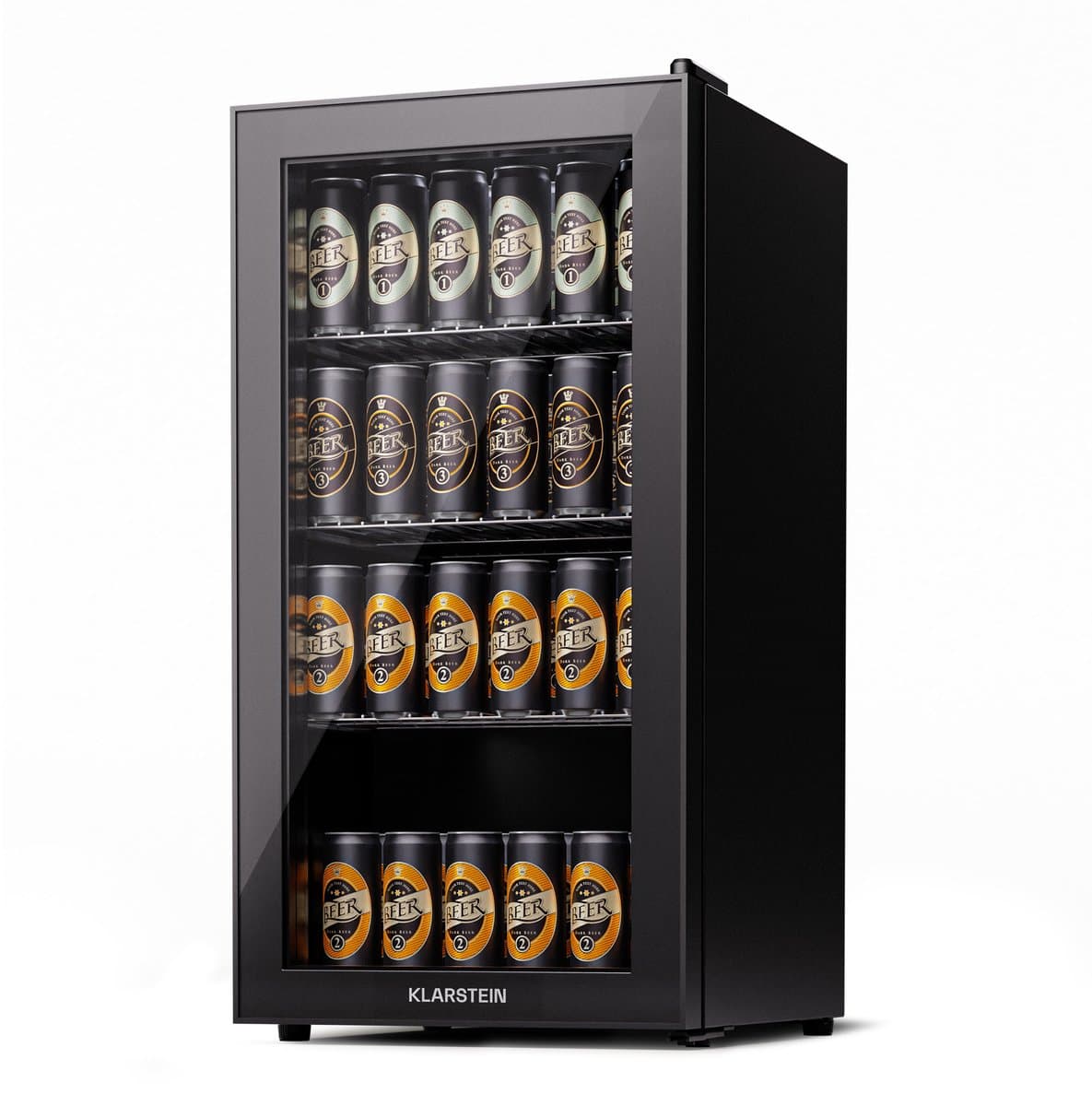Klarstein koelkast met glazen deur, stille roestvrijstaal koelkast, indoor/outdoor drankenkoelkast, smalle wijnkoelkast voor dranken, 74L koelkast met uitneembare schappen, 3-18°C - 45 cm - Touch - RVS - Wijnklimaatkast - Wijnkast — afbeelding 1