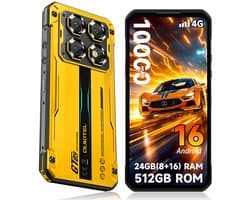 OUKITEL WP60 Rugged Smartphone - 4G LET - 24GB RAM - 512GB ROM - 7,2 inch 120Hz - 10000mAh 33W - 108MP Camera - Dual SIM - Android 15 - NFC GPS - geel
