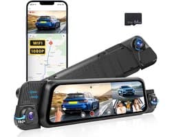 Dashcam spiegel 1080P 4 kanalen 64GB WiFi nachtzicht