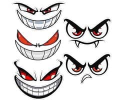 Set van 5 Robot Grasmaaier Stickers met Ogen
