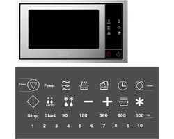 Magnetronstickers - Schakelaarsymbolen - Keuken overzichtelijk maken - Verwijderbaar zonder resten - Klein 5 mm - Wit met zwart