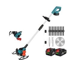 Handmaaier - Grasmaaier - Grastrimmer - Grasschaar - Grasmachine - 3000W - 6-Inch - Elektrische/Accu - Grastrimmer met 90° Verstelbare Kop – Tuingereedschap voor Precisiewerk - 21V/18V Compatibel - Inclusief 2x Accu