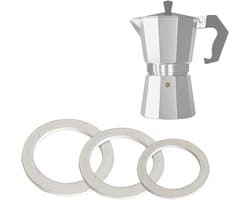 Set van 3 rubberen reserveafdichtingen voor espresso-maker Moka, 4 maten verkrijgbaar, 1-2-3-6 kopjes, compatibel met de meest gangbare merken, Made in Italy (1 kopje)