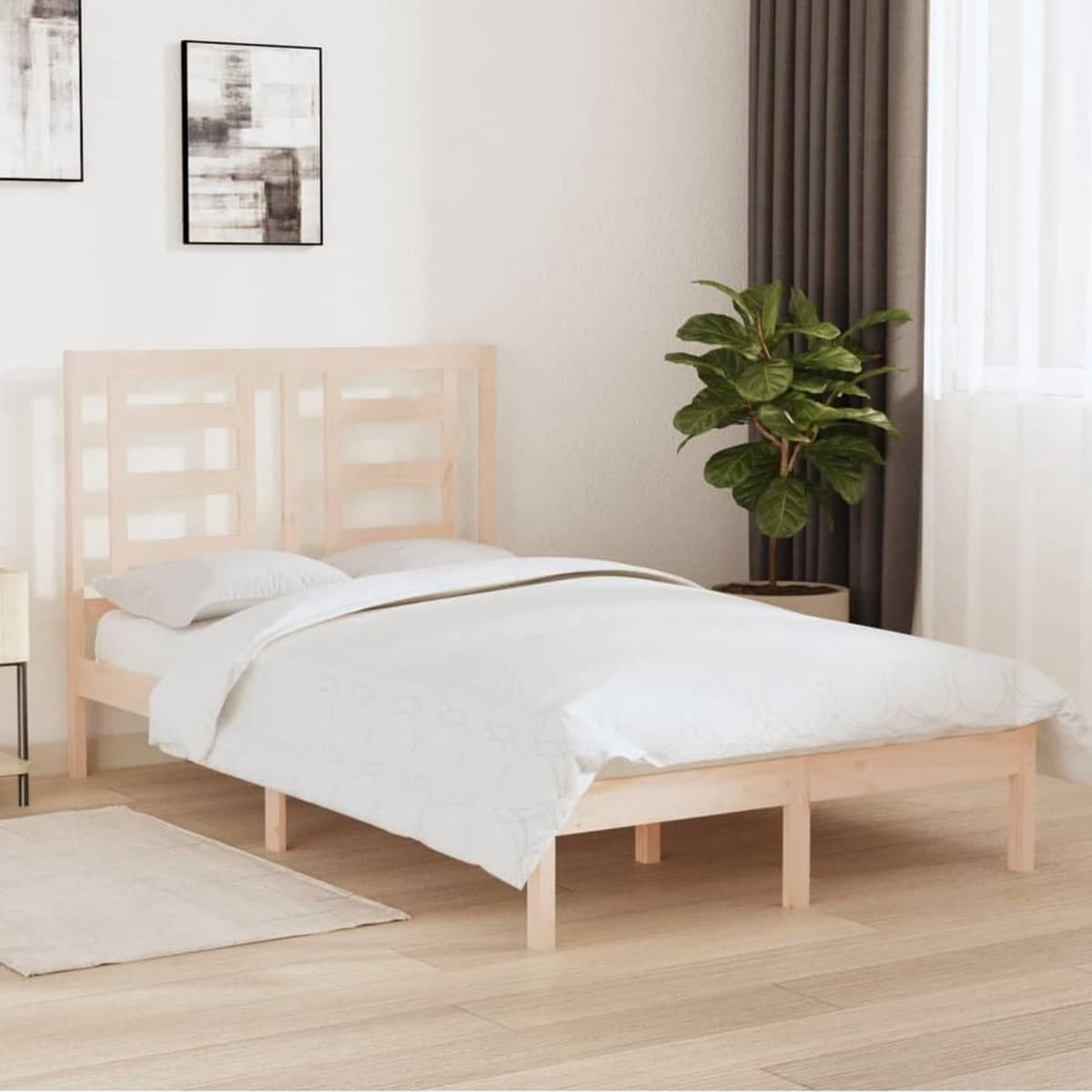 Bedframe familiebed palletbed massief houten bed 120x190 cm 4FT Small Double — afbeelding 1
