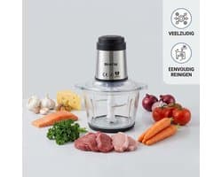 Shiny Meat Grinder – Elektrische Vleesmolen met Glazen Kom – 2L – 500W – 2 Snelheden – 4 RVS Messen