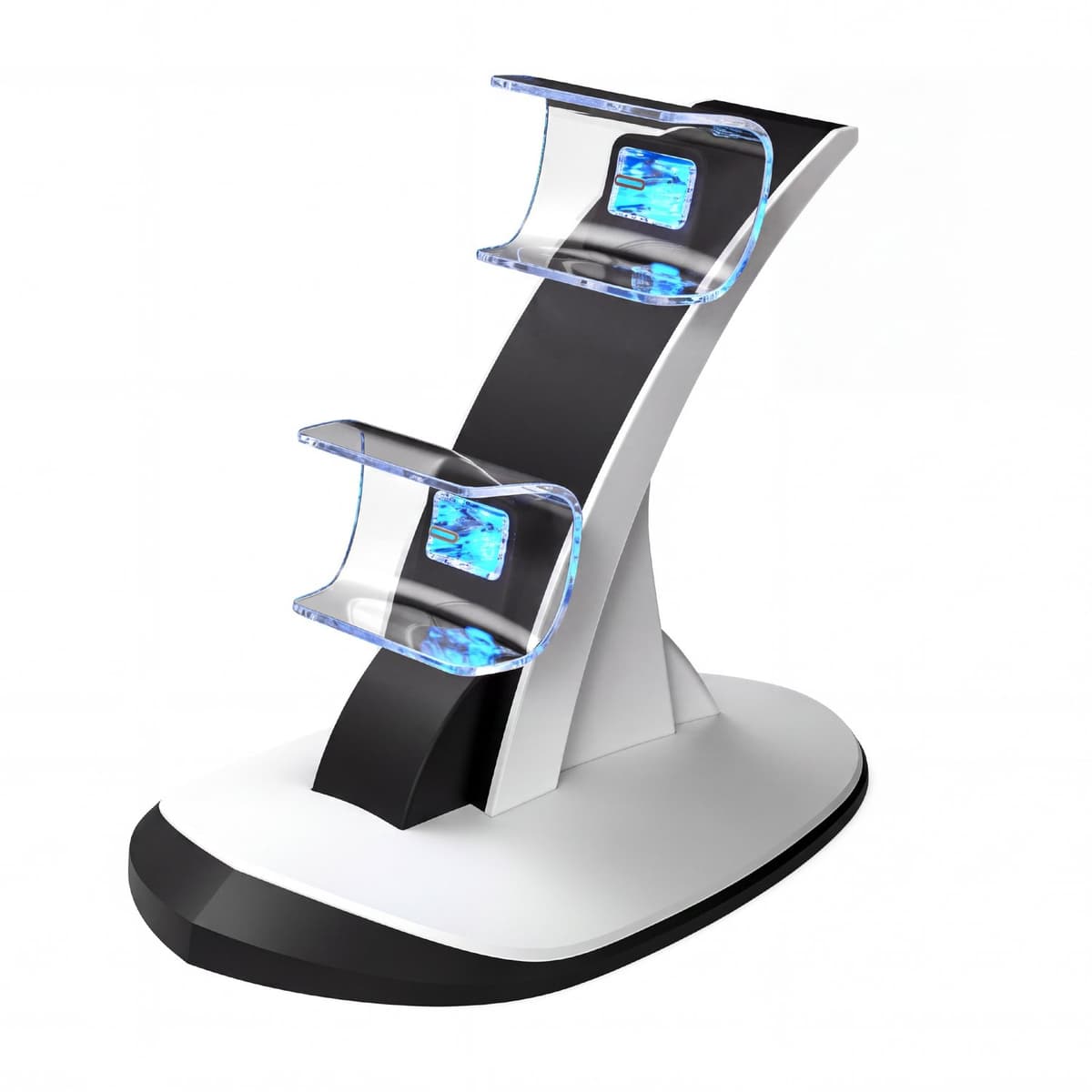 YONO Controller Oplaadstation geschikt voor PlayStation 5 - PS5 DualSense Controllers - Dual Oplader - Charging Dock - Wit - Staand — afbeelding 1