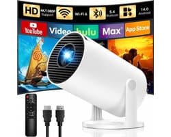 Mini Beamer Draagbaar Wit - 200 ANSI Lumen - 1280 x 720 Resolutie - LCD LED - Voor Thuisbioscoop En Games